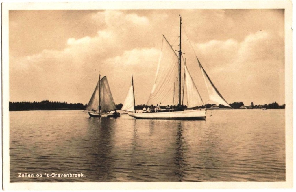 Reeuwijk nr. 21 Zeilen op 's-Gravenbroek, Ophalen of Verzenden, 1920 tot 1940, Gelopen, Zuid-Holland