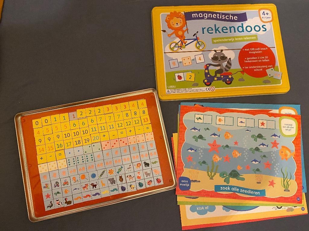 Magnetische rekendoos in blik, Kinderen en Baby's, Speelgoed | Educatief en Creatief, Ophalen, Gebruikt, Rekenen