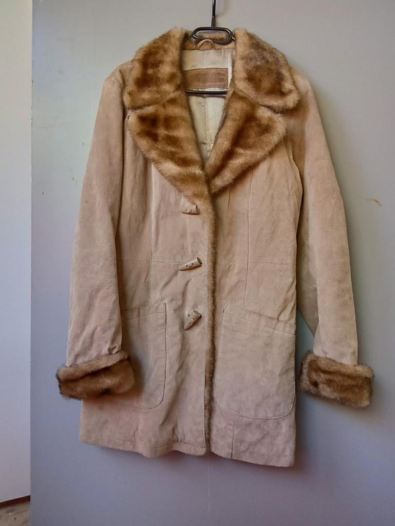 Leren jas met bontkraag - C&A Yessica, Gedragen, Ophalen, Maat 38/40 (M), C&A Yessica