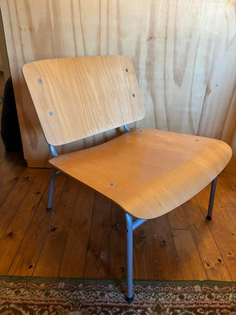 Vintage Ikea lounge stoel plywood, Huis en Inrichting, Stoelen, Ophalen, Gebruikt, Bruin, Eén