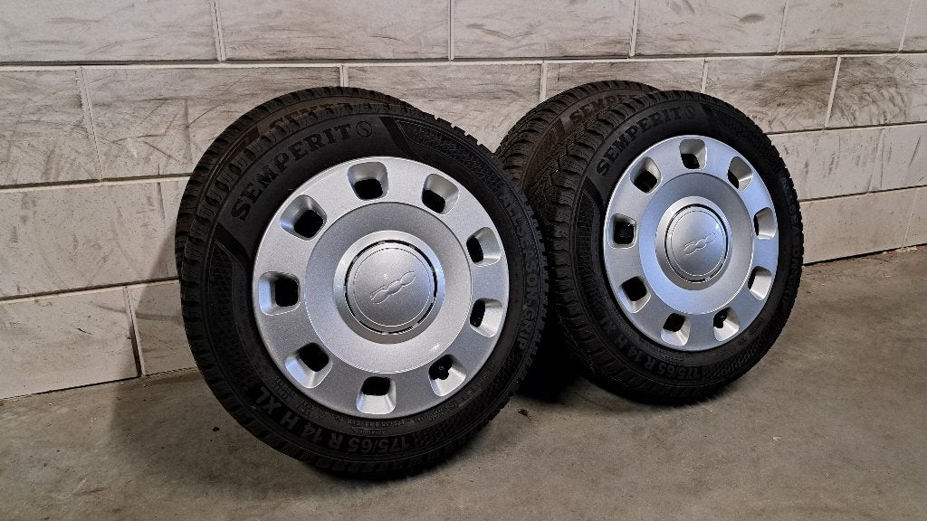 All-seasonbanden Fiat 500 Punto Panda Qubo Ypsilon 175/65/14, 14 inch, Gebruikt, 175 mm, Banden en Velgen