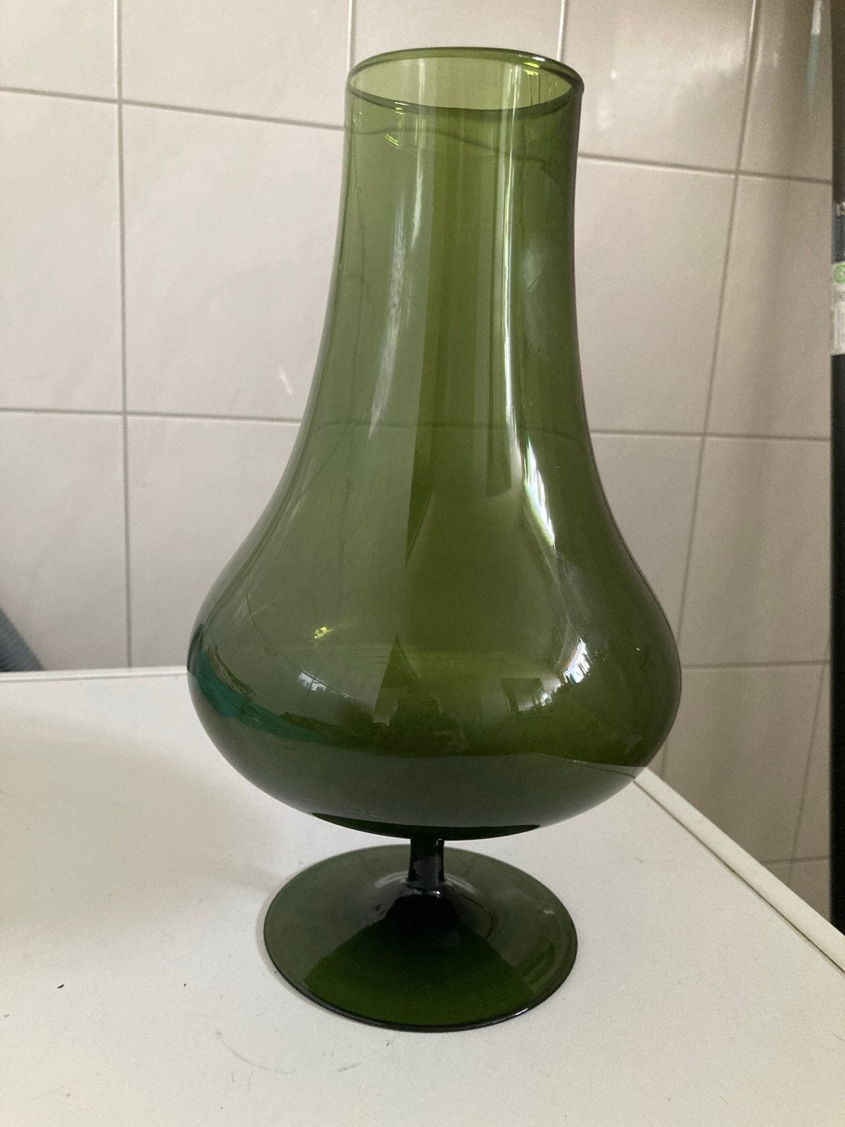Groene Empoli Murano Vaas - Vintage Italiaans Glas 1960, Ophalen of Verzenden