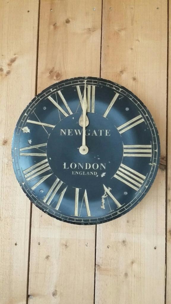 Landelijke brocante 3D Newgate klok UNIEK!, Ophalen of Verzenden, Zo goed als nieuw, Analoog, Wandklok