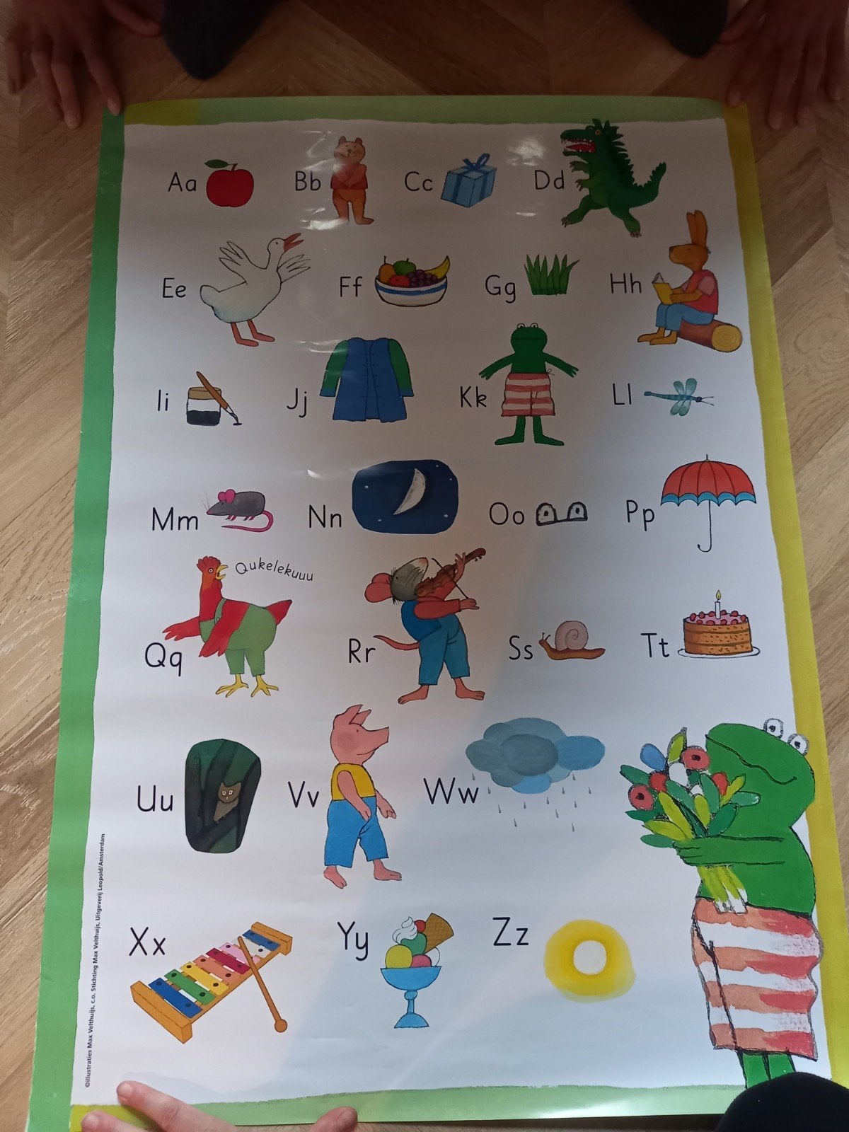 Alfabet Poster kikker en zijn vriendjes - Leer Letters, Ophalen, Gebruikt, Taal en Lezen