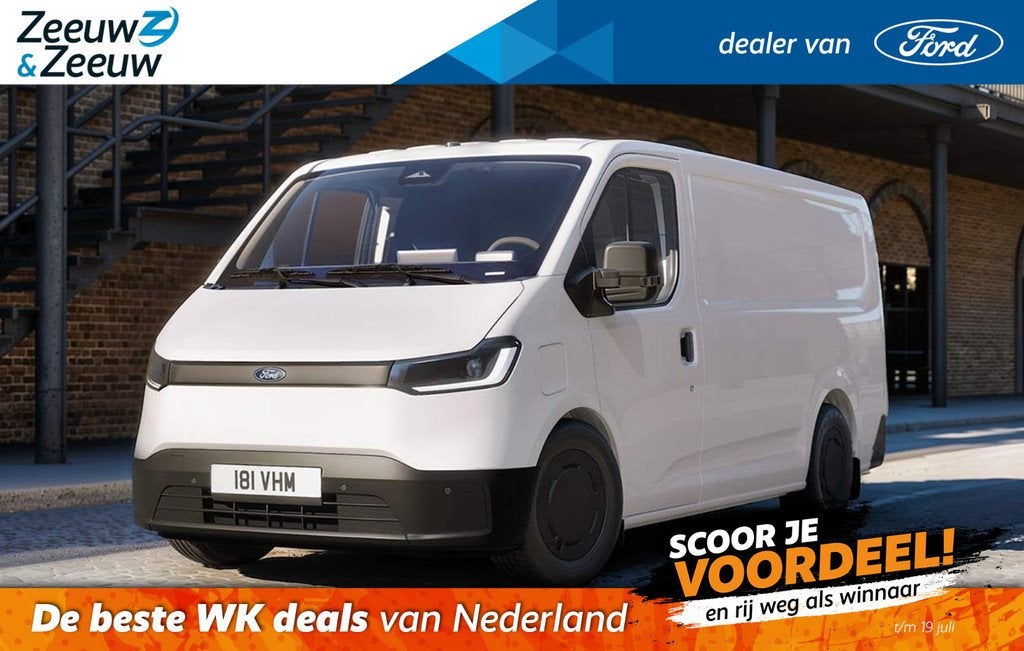 Ford Transit City 300 GB Trend L1H1 56 kWh 150 pk FWD | 12,3, Auto's, Voorwielaandrijving, 12 maanden, Stof, Wit