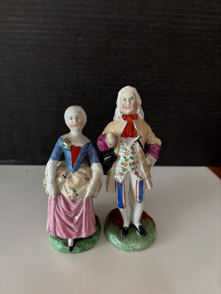 Vintage Porseleinen Beeldjes – Elegant Rococo / Barok Stel, Verzamelen, Ophalen, Zo goed als nieuw, Overige typen