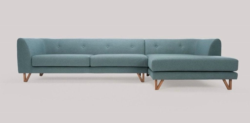 Eddie, Chaise longue links, Fabio Grey Green, Ophalen, 300 cm of meer, 75 tot 100 cm, Zo goed als nieuw