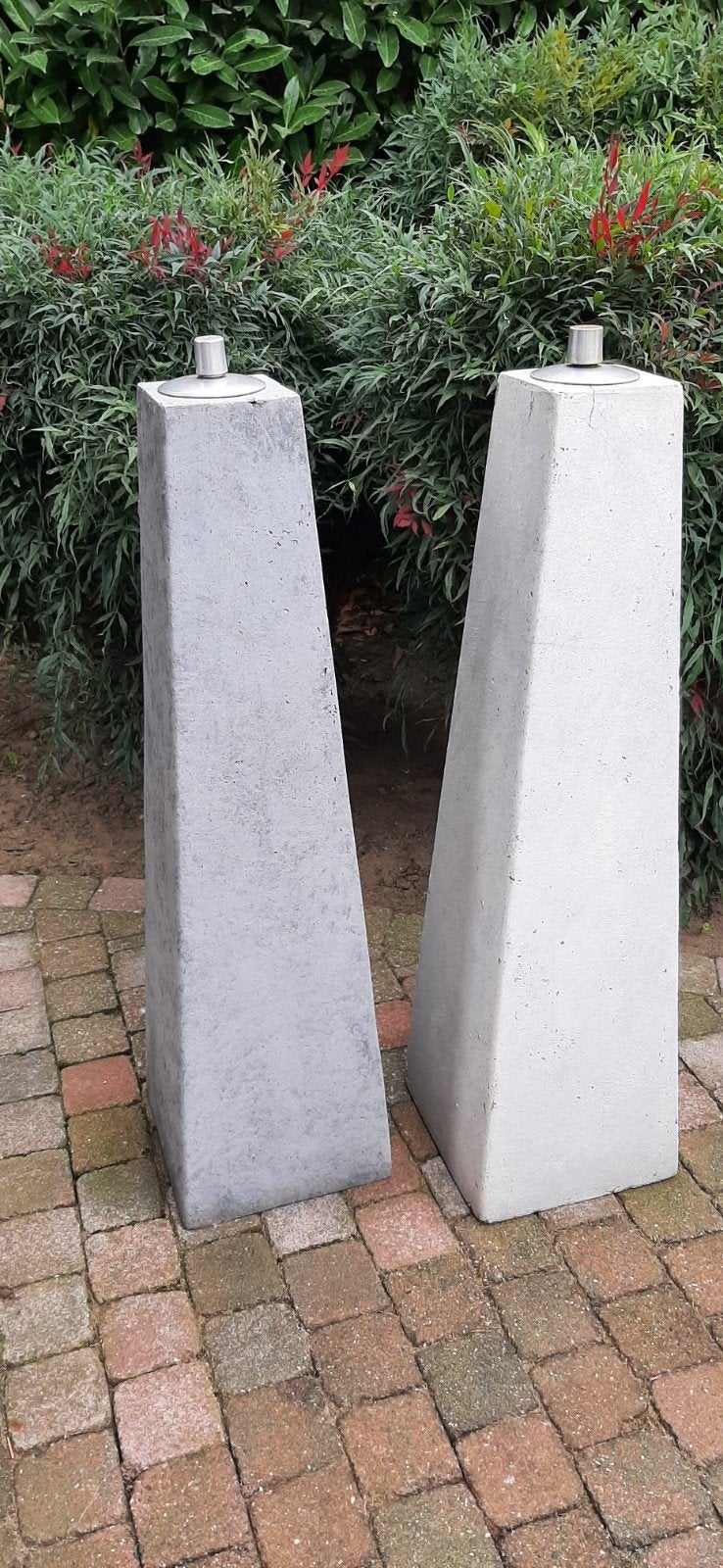 Tuinfakkel 2st. beton 90cm hoog, Ophalen, Gebruikt