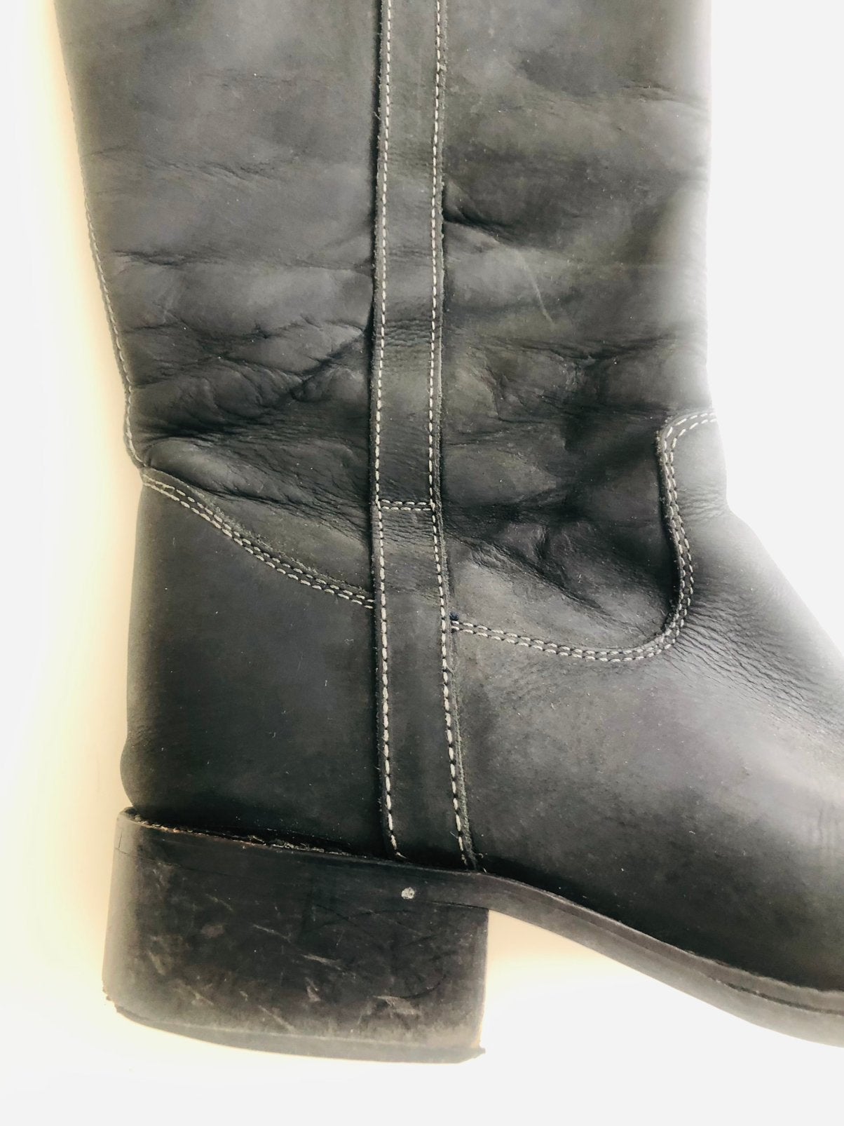 Te koop: stoere leren laarzen, zwart, maat 40, Ophalen of Verzenden, Zo goed als nieuw, Zwart, Hoge laarzen