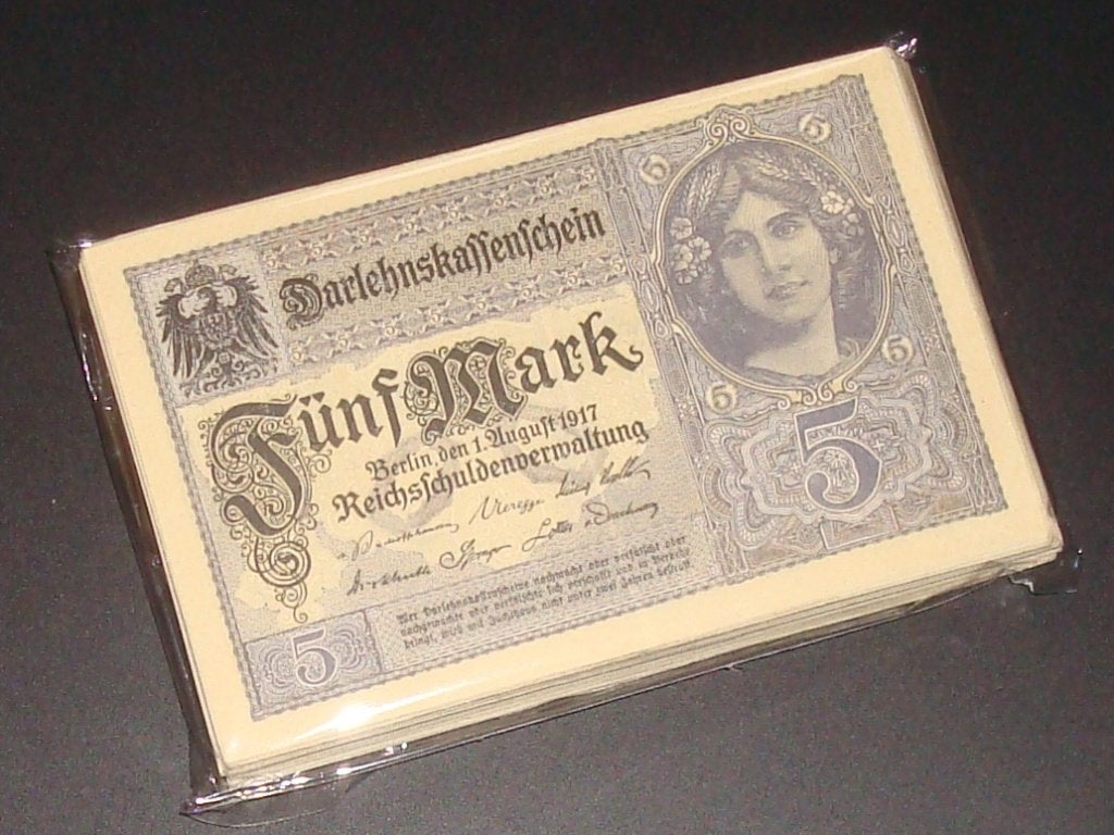 Duitsland : 100 x 5 Mark 1917, Ophalen of Verzenden, Duitsland, Setje