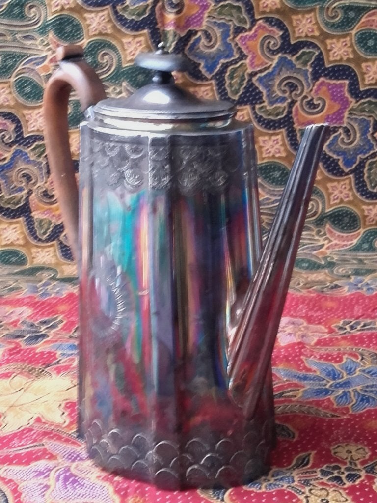 Mooie antieke silverplate theepot uit Engeland 23 cm. 1890., Ophalen of Verzenden