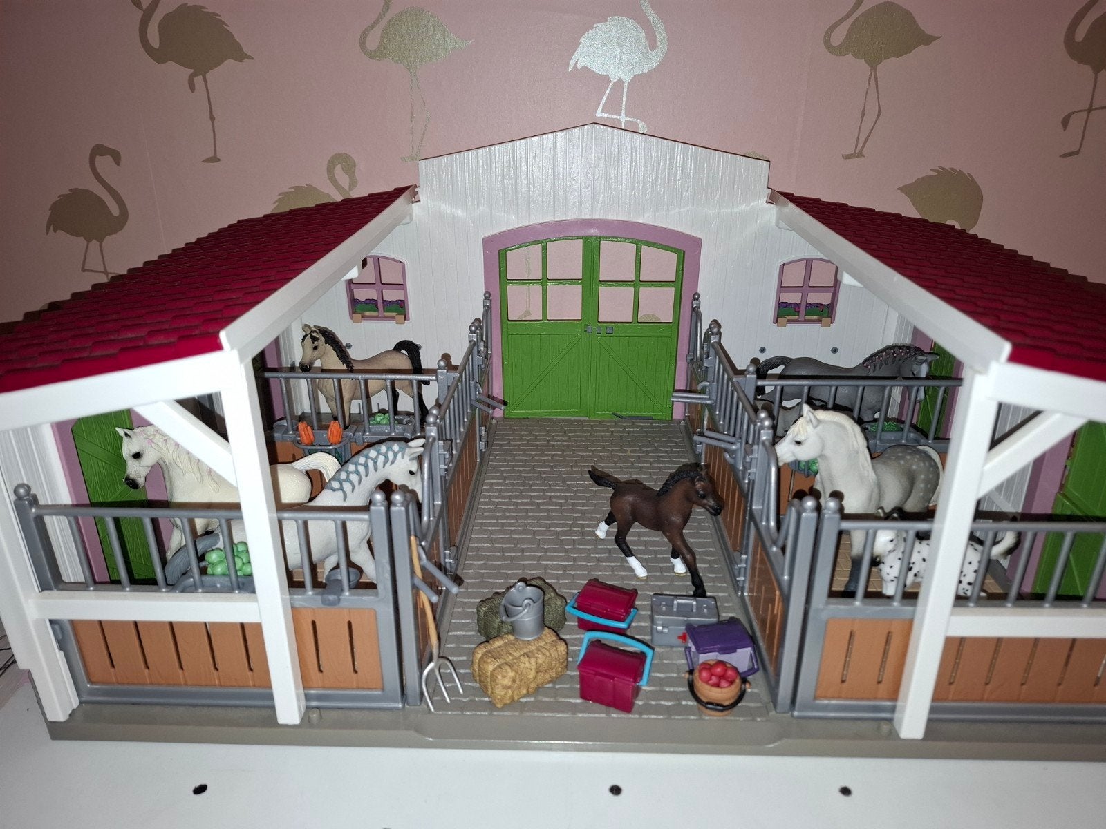 Schleich Paardenmanege met paarden, accessoires en hekken, Ophalen, Jongen of Meisje