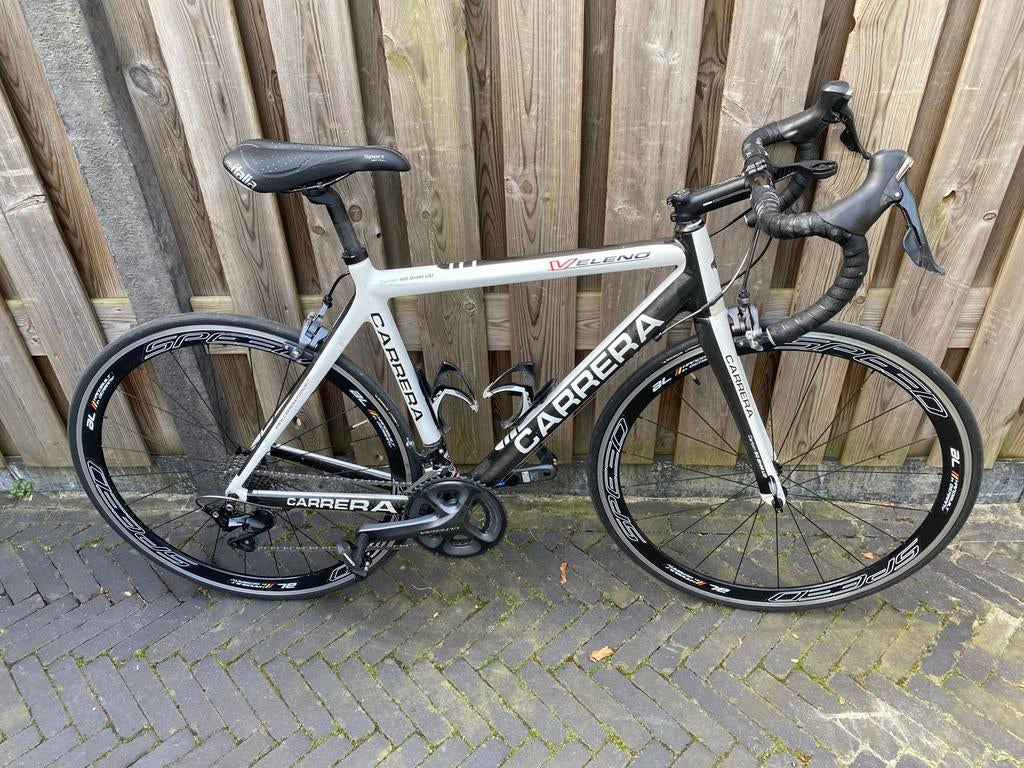 Carrera Veleno Carbon racefiets Ultegra/105 Stages Powermete, 28 inch, Gebruikt, Carbon, Velgrem