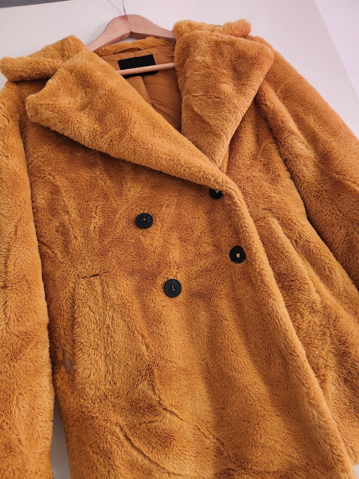 C&A Faux Fur Jas Okergeel Maat 36, Verzenden, Geel, Maat 36 (S), Gedragen