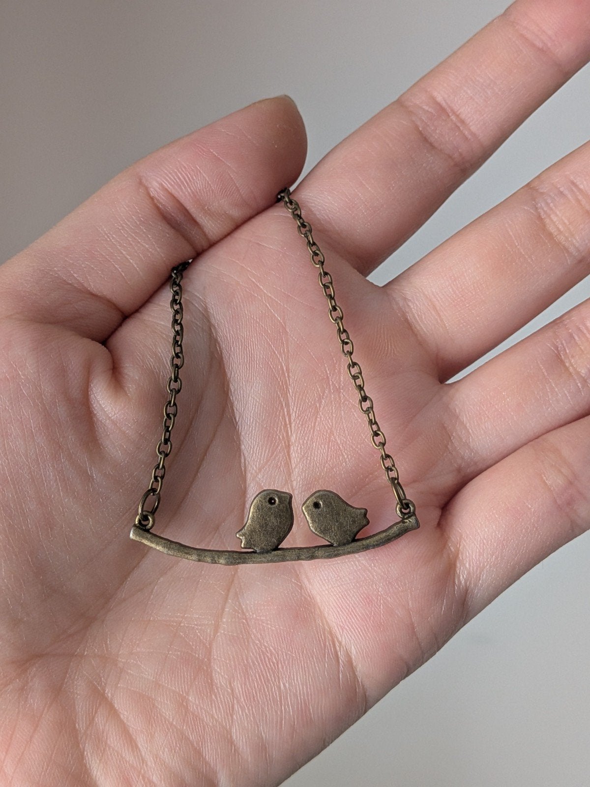 Ketting met vogeltjes op tak - Vintage stijl, Bruin, Ophalen of Verzenden, Zo goed als nieuw, Overige materialen