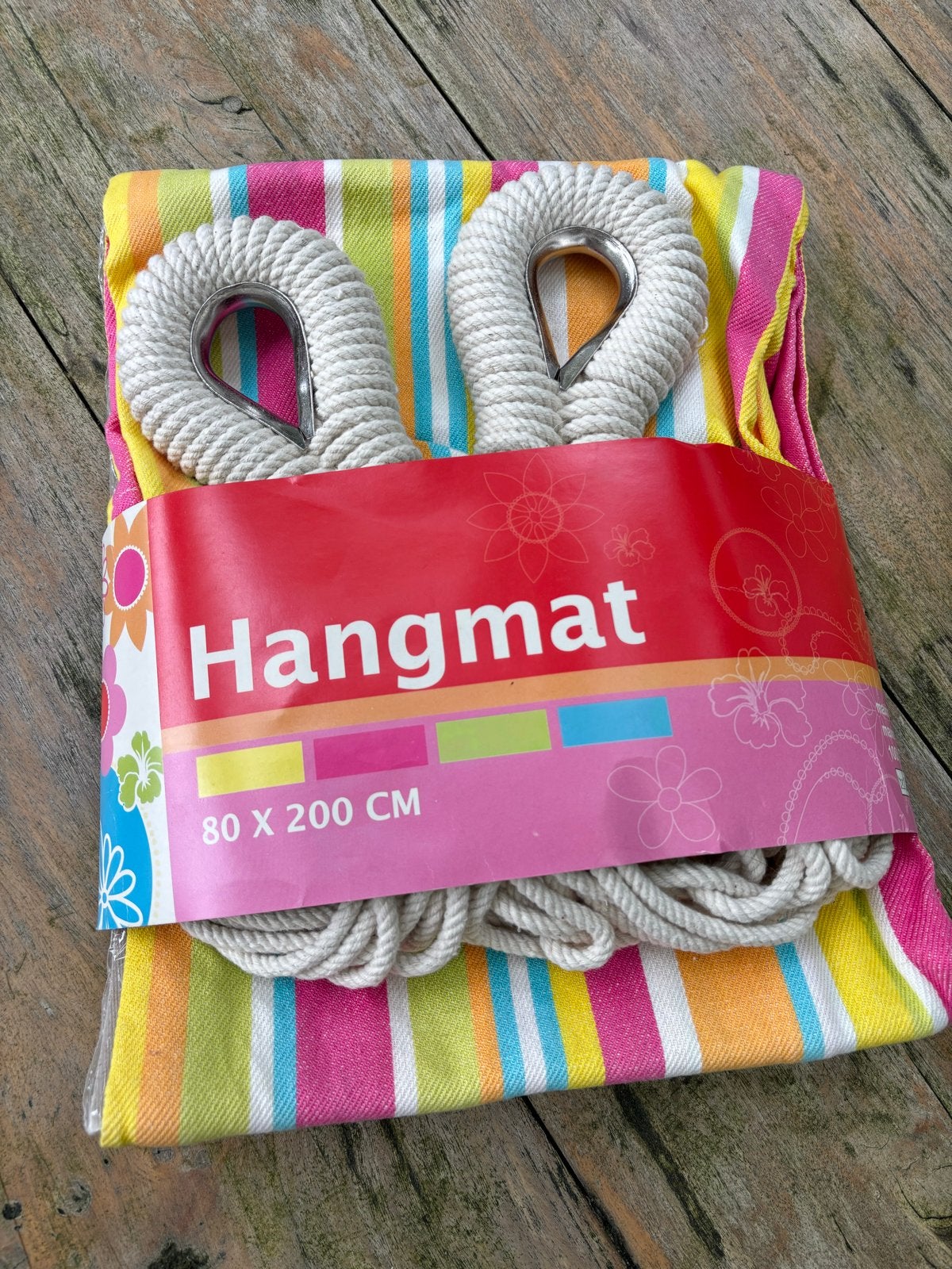 Nieuwe kleurrijke hangmat 80x200 cm, Ophalen of Verzenden, Nieuw, Eenpersoons, Buiten