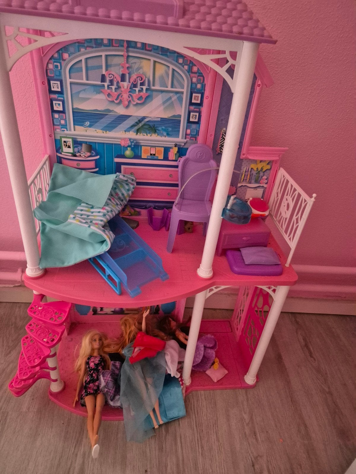 Barbie Droomhuis met poppen en accessoires, Ophalen