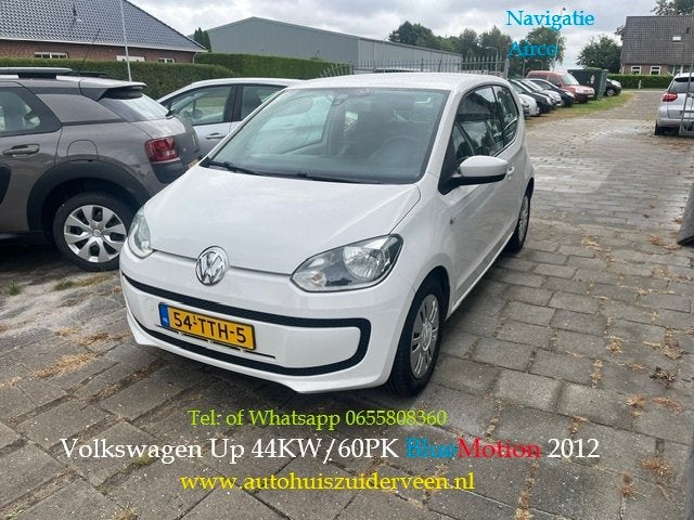 VOLKSWAGEN Up! 1.0 60PK TakeUp! Bl Motion Airco Navi Boekjes, Euro 5, Stof, Gebruikt, Up!