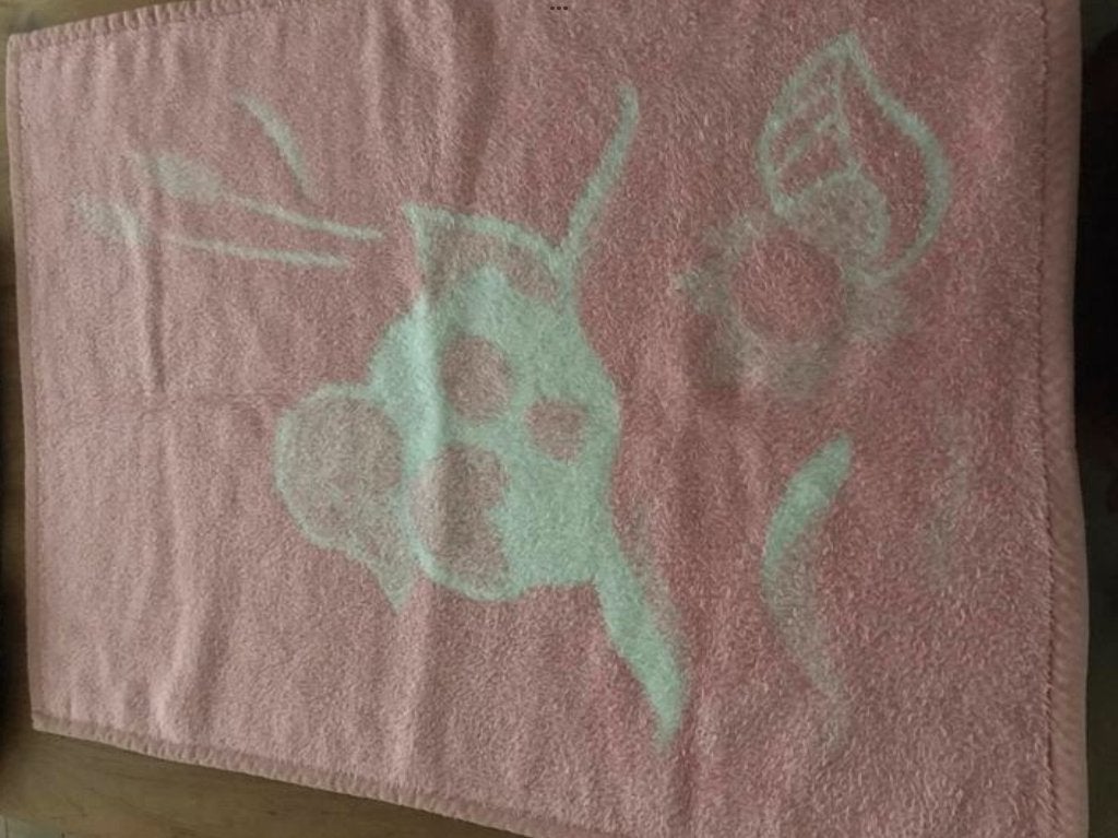 Retro vintage baby dekentje eendje 72 x 97 cm, Gebruikt, Jongetje of Meisje, Ophalen of Verzenden, Deken of Dekbed