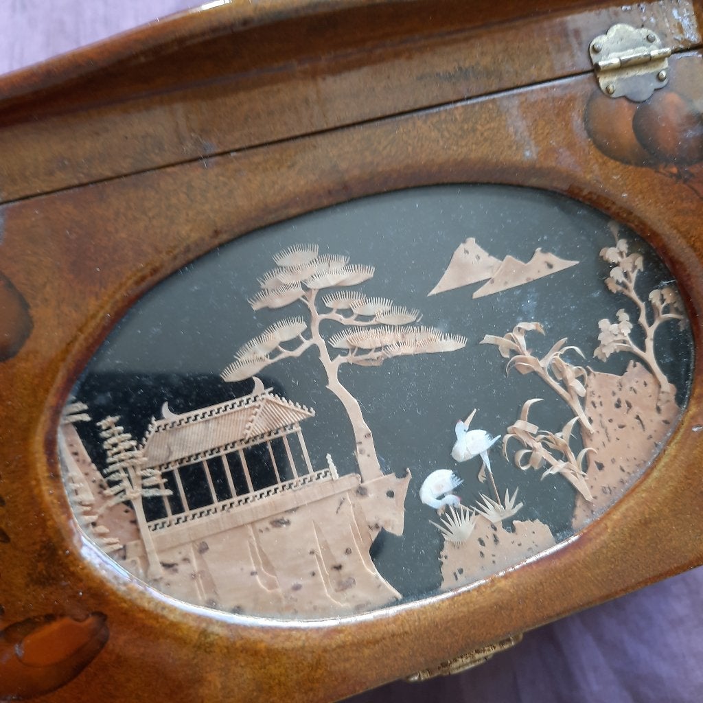 Prachtige Oude Chinese Houten Sieradendoos Kist, Verzenden