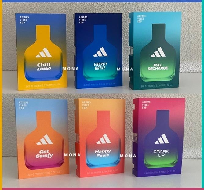 AdidasVibes set 6 parfum samples proefjes testers monsters, Verzenden, Nieuw