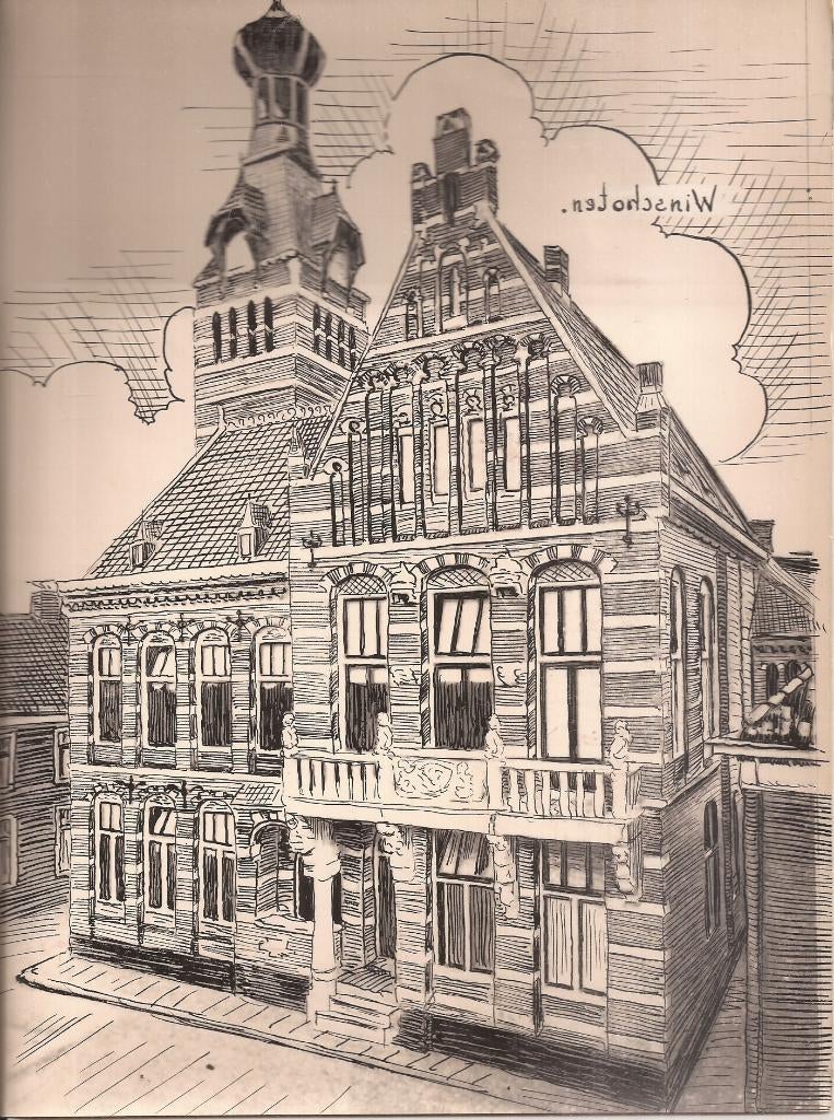 Winschoten Stadhuis tekening Sievers 1948, Ophalen of Verzenden