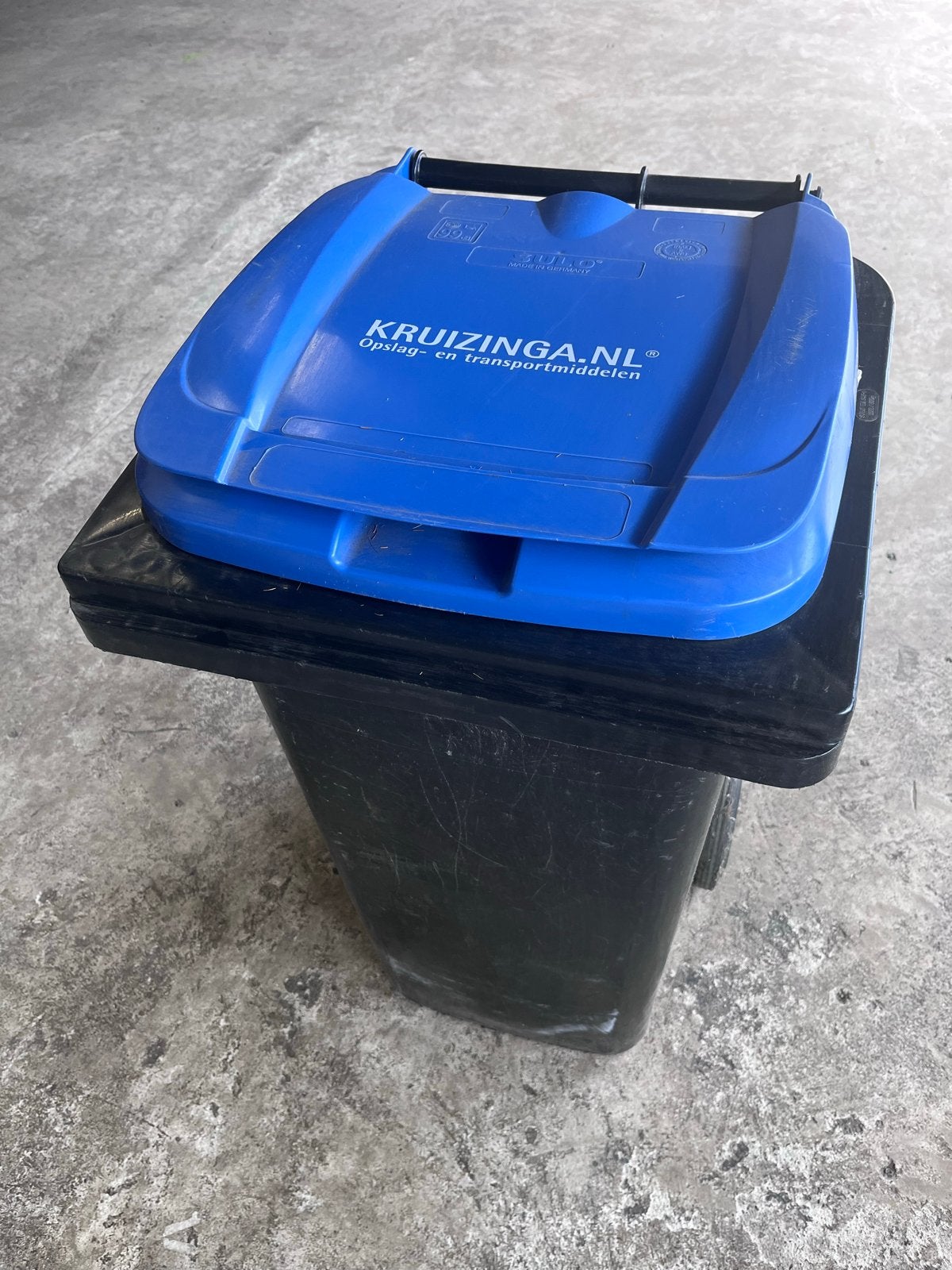 6x SULO Afvalcontainer 120L met blauwe en zwarte deksels, Ophalen, Gebruikt