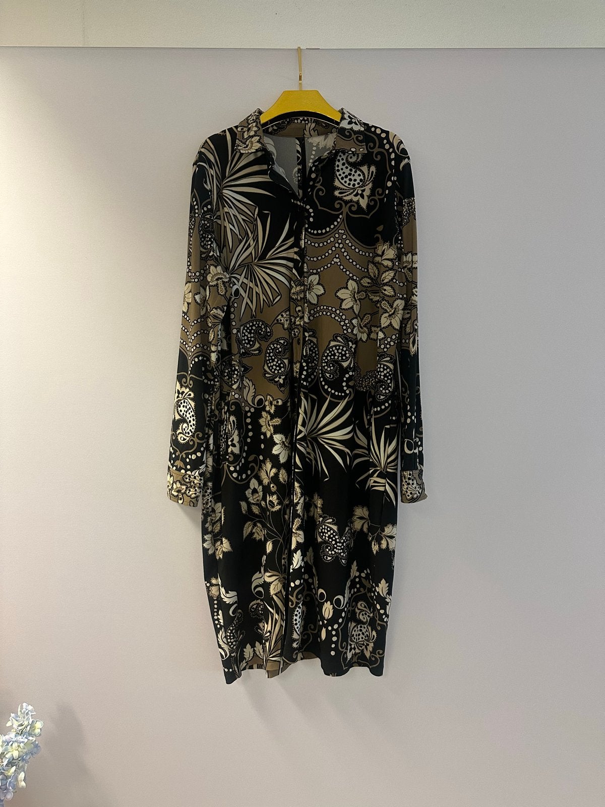 Plus Basics LS jurk "Havana flowers" dessin - maat 48, Overige kleuren, Maat 46/48 (XL) of groter, Ophalen of Verzenden, Zo goed als nieuw