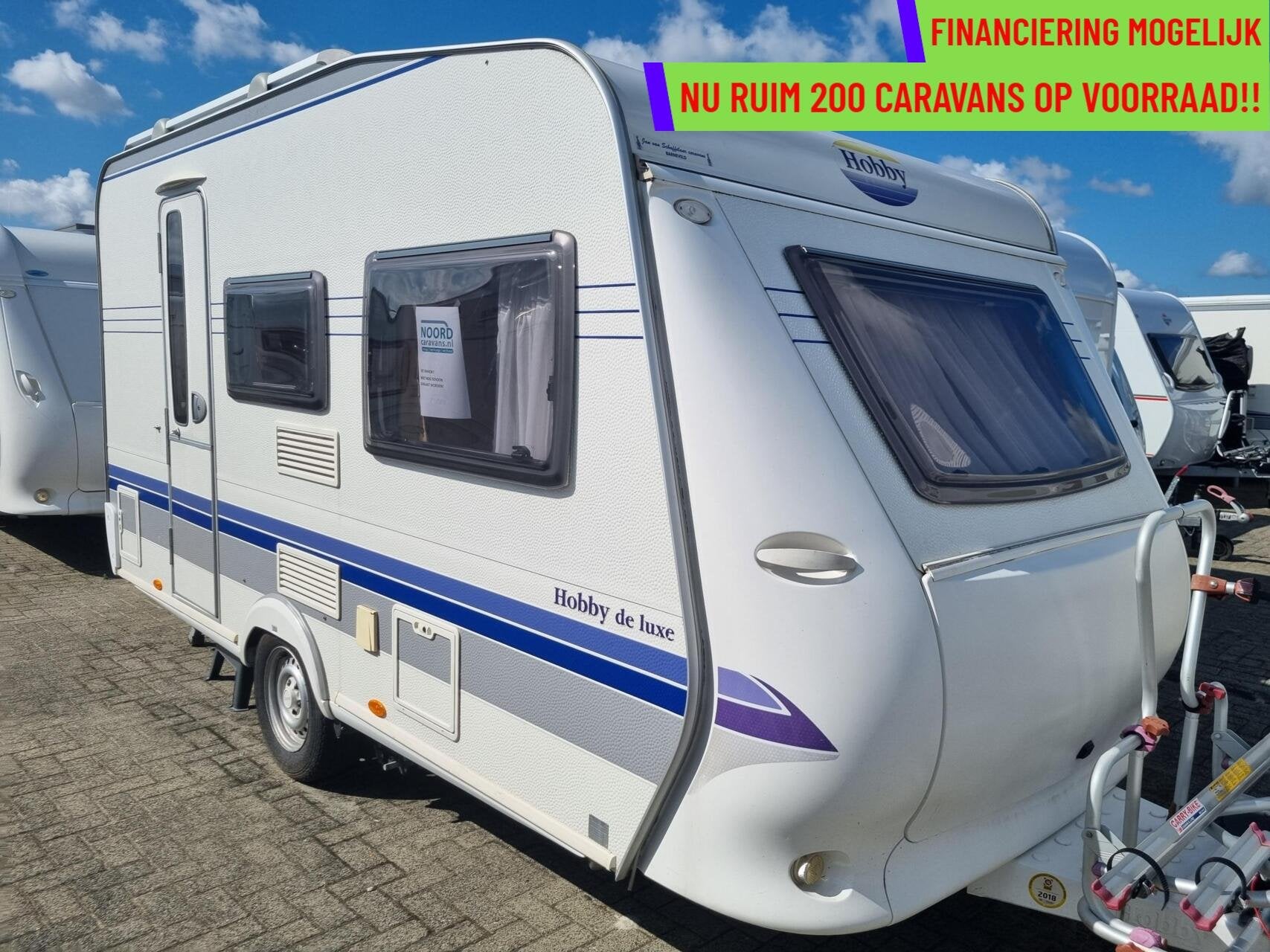 Hobby De luxe 400 MOVER + DWARSBED + FIETSENDRAGER 2x, Caravans en Kamperen, Caravans, Mover, Hobby, Bedrijf, 750 - 1000 kg