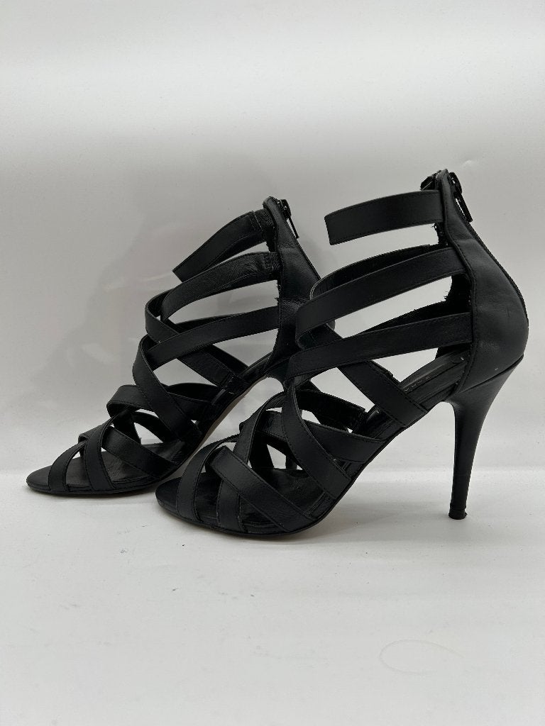 Zara, maat 38 zwarte sandalen op hoge hakken., Verzenden, Zo goed als nieuw, Schoenen met hoge hakken, Zara