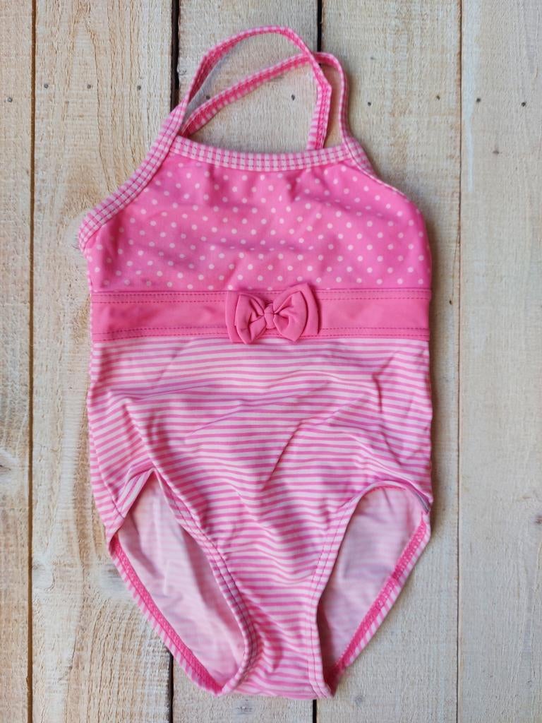 Roze badpakje met stippen en strepen, Badpak, Frendz, Zo goed als nieuw, Maat 80