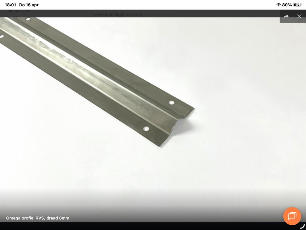 Nieuwe RVS Omega Profielen - 250 mm lang, 250 mm of meer, Overige typen, Nieuw, Ophalen of Verzenden