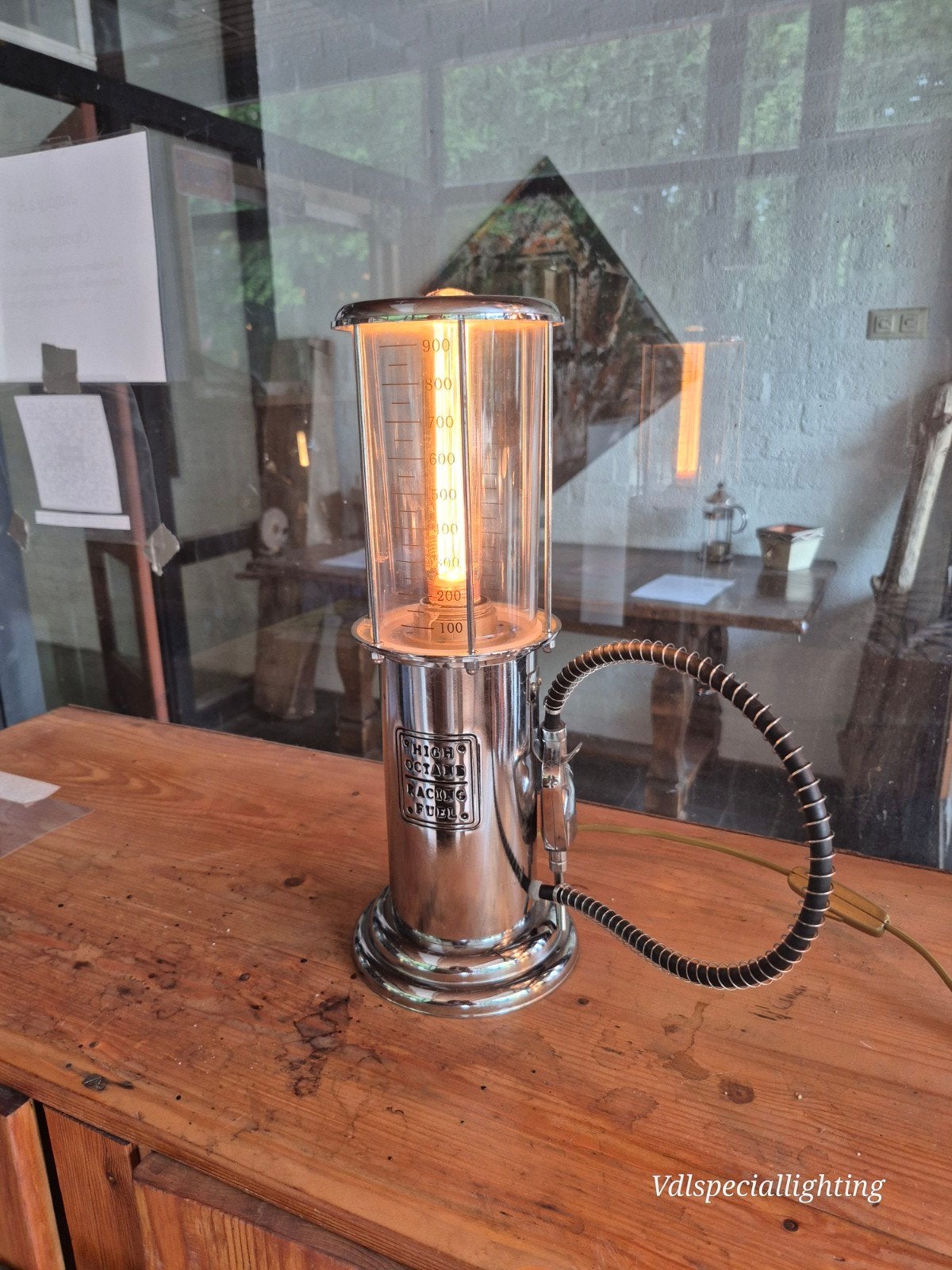 Mini Benzinepomp Lamp - Unieke Decoratieve Verlichting, Ophalen of Verzenden