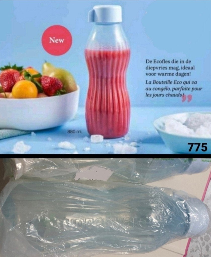 Tupperware XtremAqua Diepvriesfles 880ml, Mag in de vriezer!, Blauw, Vaatwasserbestendig, Nieuw, Ophalen of Verzenden