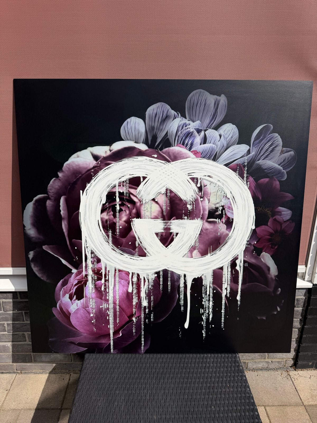 Gucci Bloemen Schilderij - Modern Kunstwerk, Print, Overige materialen, Bloemen, Ophalen