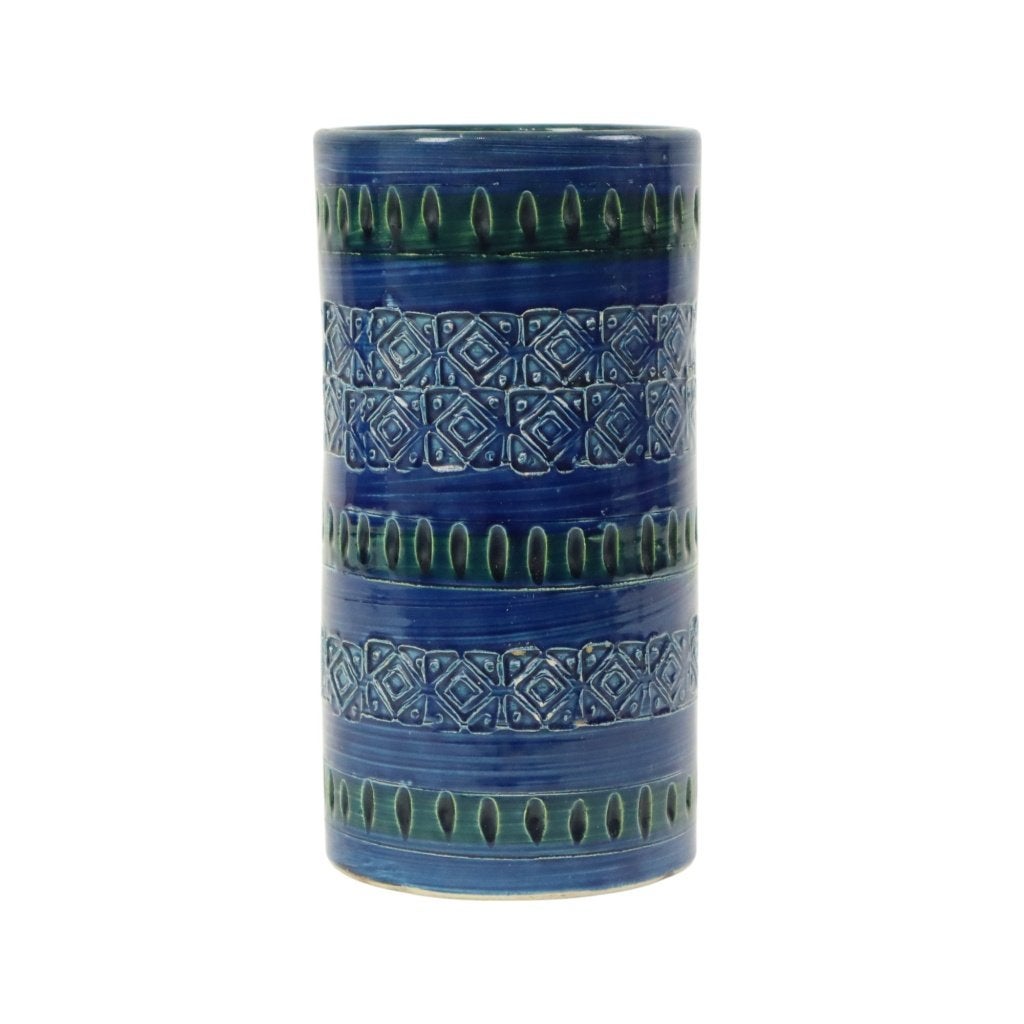 Vintage Italiaanse Vaas Ceramiche Minerva Blauw Keramiek, Ophalen of Verzenden