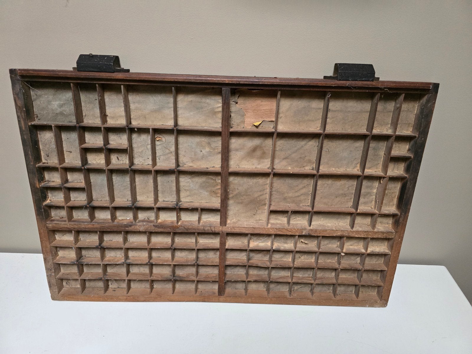 Antieke letterbakken, houten zetlade, drukkerij, Antiek en Kunst, Ophalen