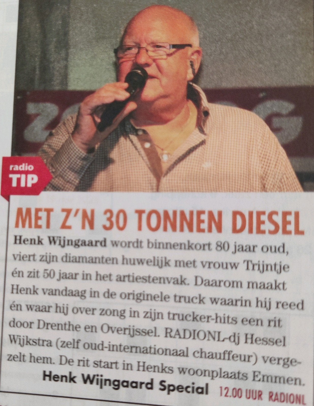 Henk Wijngaard Artikel Knipsel, Ophalen of Verzenden, 1980 tot heden, Knipsel(s)
