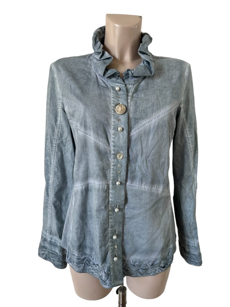Elisa Cavaletti blouse M, Blauw, Ophalen of Verzenden, Zo goed als nieuw