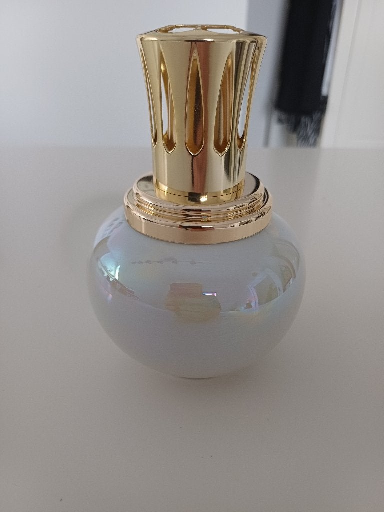 Vintage Lampe Berger Paris porseleinen geurlamp parelmoer, Overige materialen, Geurverspreider, Overige merken, Ophalen of Verzenden