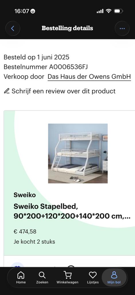 Sweiko Stapelbed 90x200/120x200/140x200 cm, Huis en Inrichting, Slaapkamer | Stapelbedden en Hoogslapers, Ophalen, Gebruikt, Tweepersoons