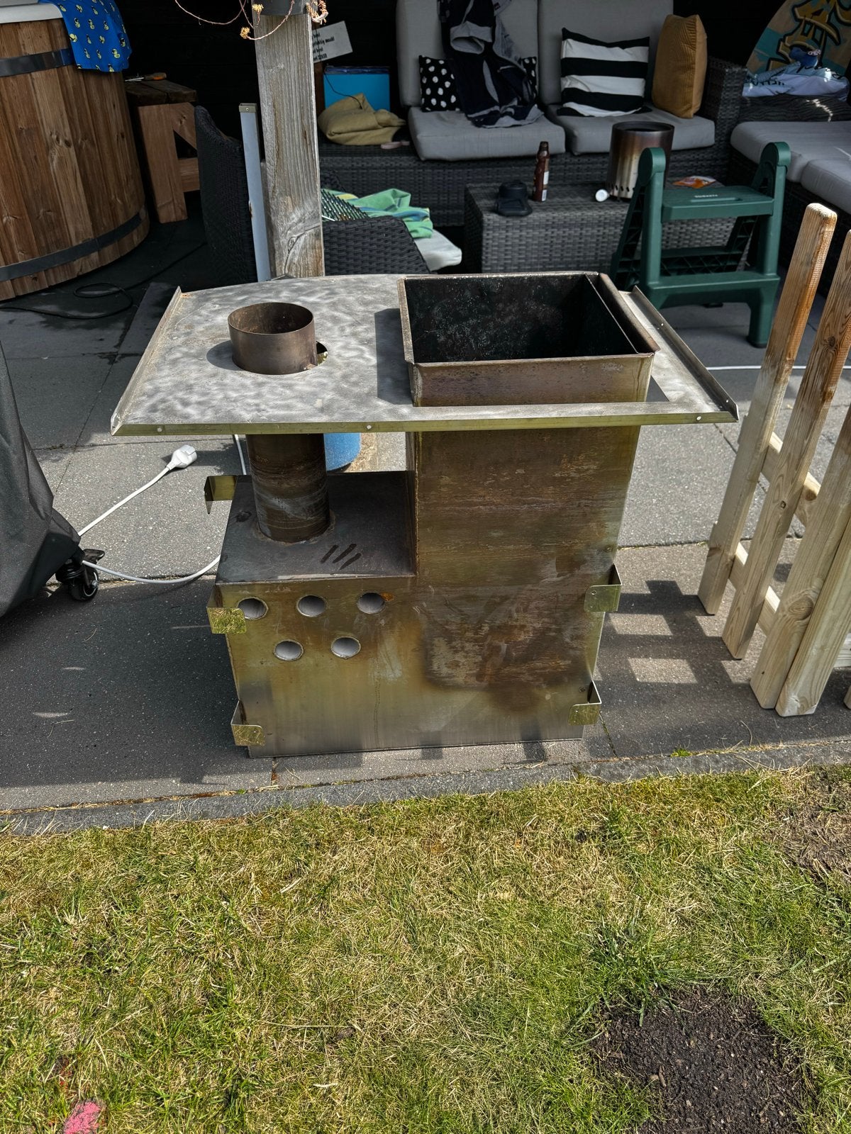 Hottub brander kamer en omlijsting, Tuin en Terras, Ophalen, Gebruikt, Vast