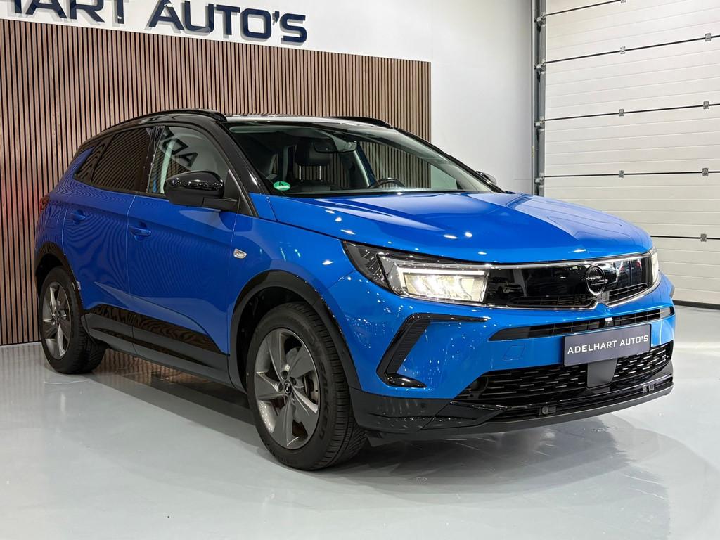 Opel Grandland 1.6 Turbo Plug-In Hybrid Automaat / Navigatie, Auto's, Gebruikt, Zwart, 4 cilinders, Blauw