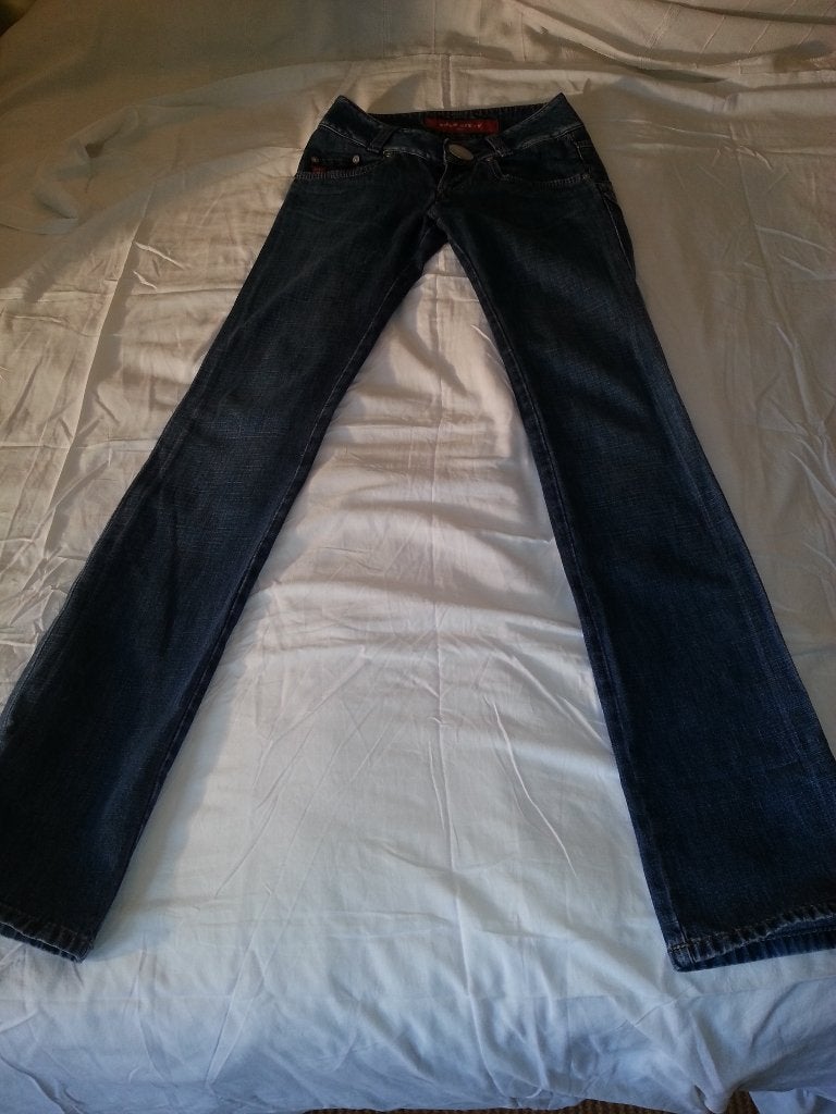 Miss Sixty collectors Item spijkerbroek maat 27, Blauw, Miss Sixty, Ophalen of Verzenden, Zo goed als nieuw