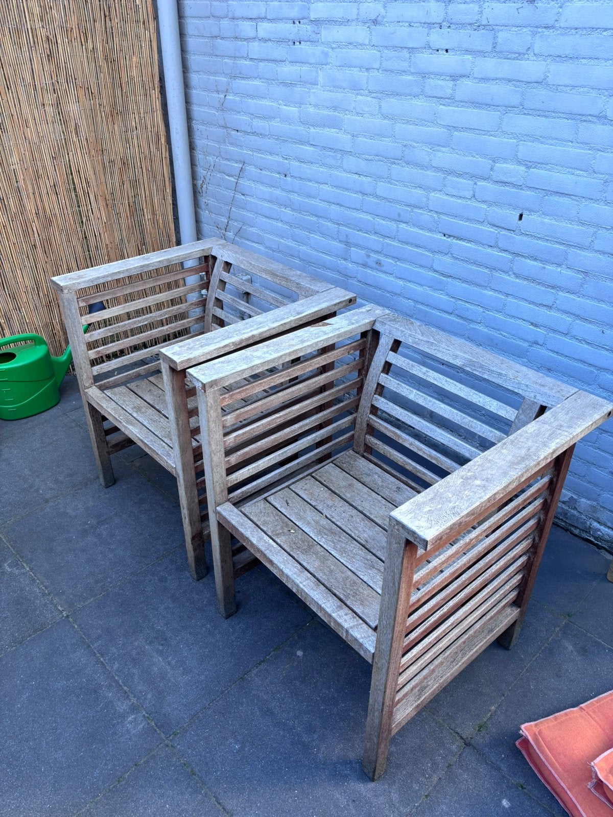 GRATIS! 2 houten tuinstoelen, Gebruikt, Stoel, Tuinset, Hout