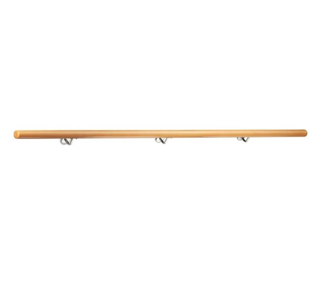 Houten trapleuning met RVS houders - 200 cm, Ophalen of Verzenden, Nieuw, Trap