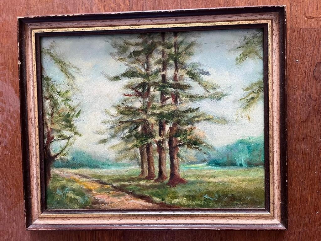 Bomen met lijst, Antiek en Kunst, Kunst | Schilderijen | Klassiek, Ophalen