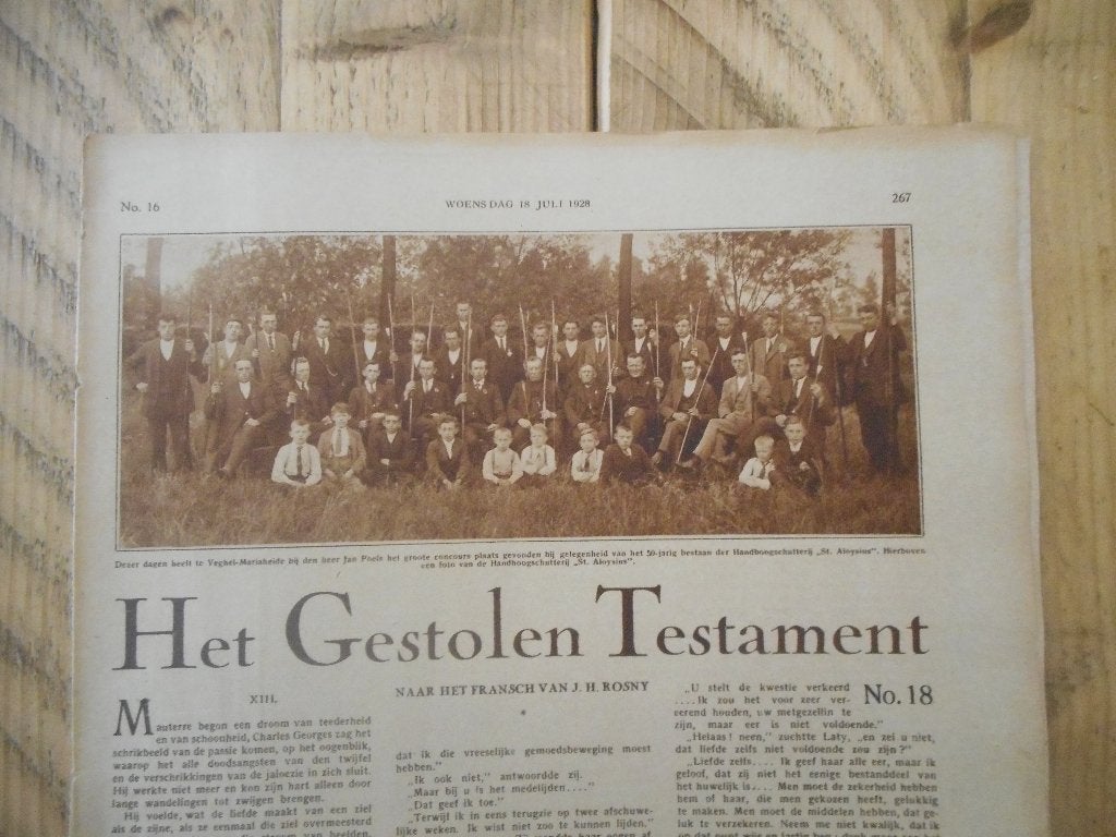 Veghel-Mariaheide. Handboogschutterij St. Aloysius. 1928., Ophalen of Verzenden, 1920 tot 1940, Nederland, Knipsel(s)
