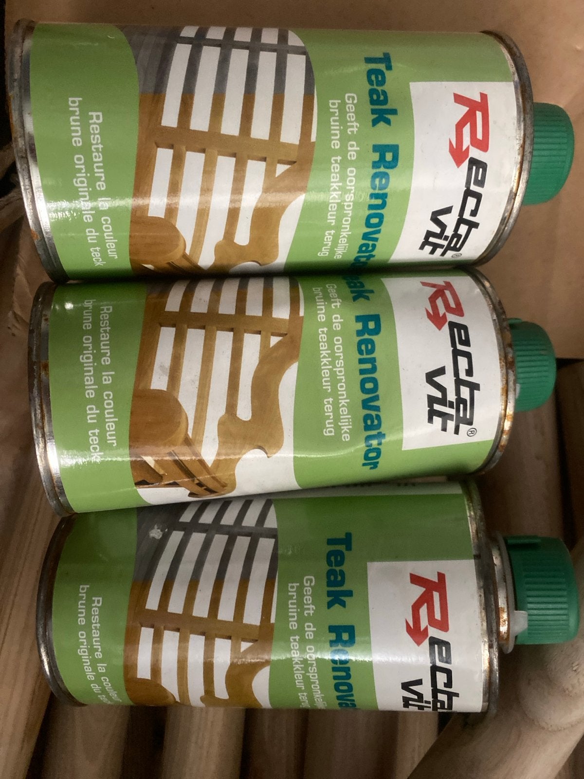 3x Ongebruikte Rectavit Teak Renovator 500ml, Bruin, Onbekend, Nieuw, Beits