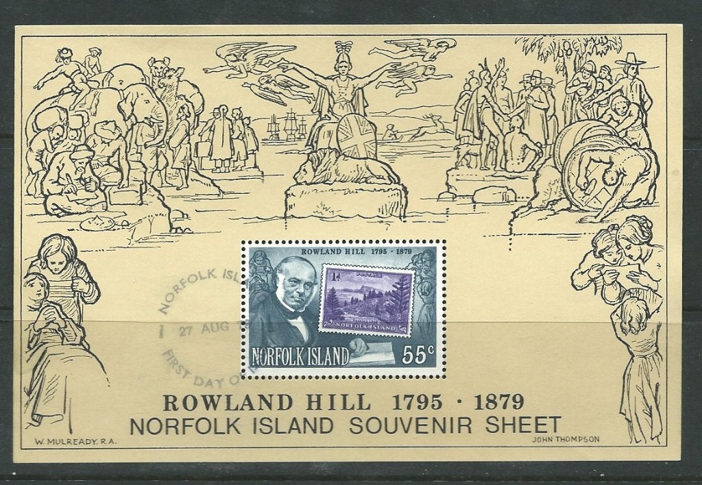 NORFOLK 1979 Rowland Hill Blokje, michel: B-2, gestempeld., Verzenden, Gestempeld